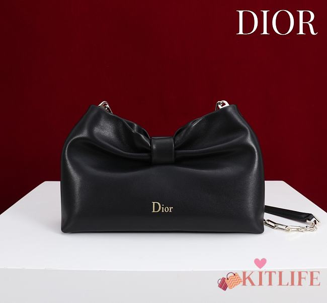 Kitlife Dior 2026 Bow Black Lambskin Bag 27×8×18cm - 1