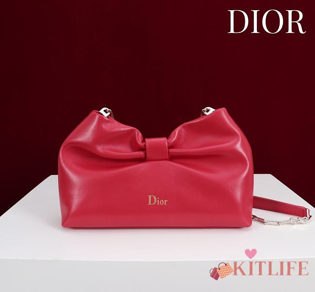 Kitlife Dior 2026 Bow Red Lambskin Bag 27×8×18cm  - 1