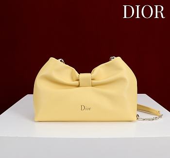 Kitlife Dior 2026 Bow Yellow Lambskin Bag 27×8×18cm