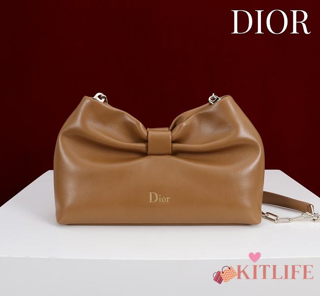Kitlife Dior 2026 Bow Brown Lambskin Bag 27×8×18cm  - 1