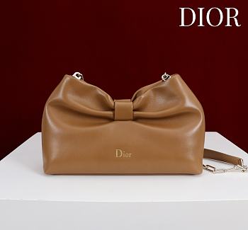 Kitlife Dior 2026 Bow Brown Lambskin Bag 27×8×18cm 