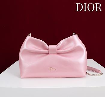 Kitlife Dior 2026 Bow Light Pink Lambskin Bag 27×8×18cm