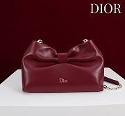 Kitlife Dior 2026 Bow Burgundy Lambskin Bag 27×8×18cm  - 1