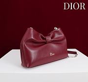 Kitlife Dior 2026 Bow Burgundy Lambskin Bag 27×8×18cm  - 4
