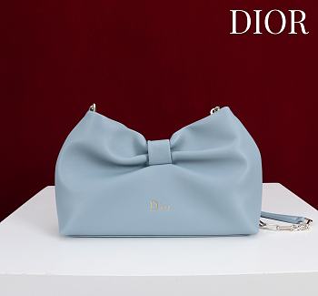 Kitlife Dior 2026 Bow Light Blue Lambskin Bag 27×8×18cm 
