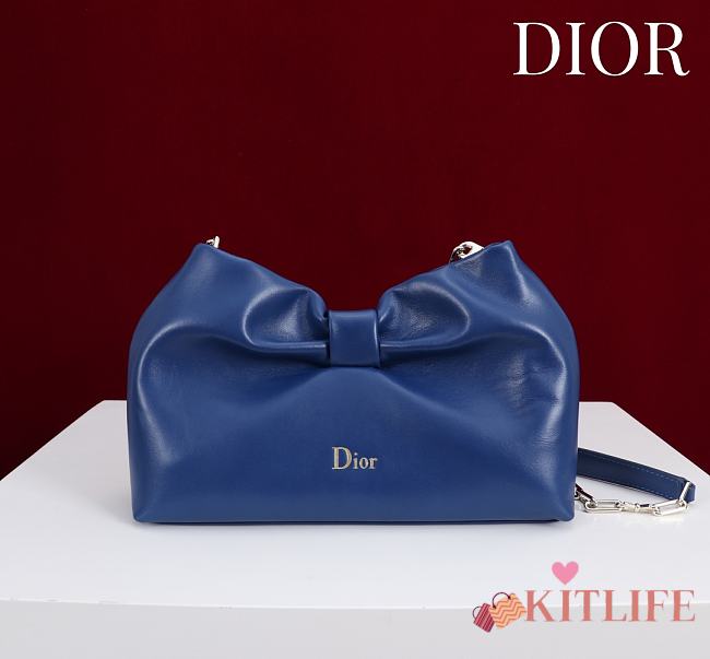 Kitlife Dior 2026 Bow Dark Blue Lambskin Bag 27×8×18cm  - 1