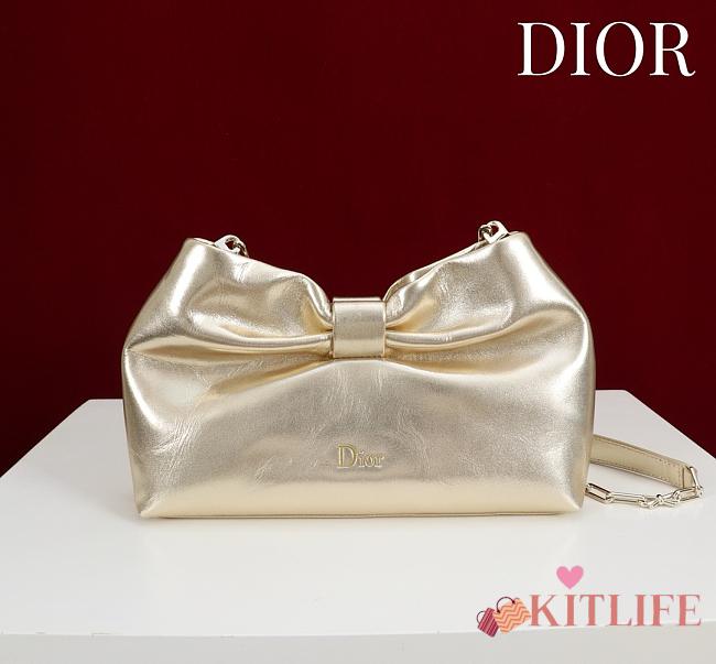 Kitlife Dior 2026 Bow Gold Lambskin Bag 27×8×18cm - 1