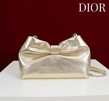 Kitlife Dior 2026 Bow Gold Lambskin Bag 27×8×18cm