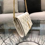 Kitlife Saint Laurent Becky Diamond Quilted Lambskin Chain Bag White 585031 22.5×14.5×5cm  - 6