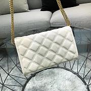 Kitlife Saint Laurent Becky Diamond Quilted Lambskin Chain Bag White 585031 22.5×14.5×5cm  - 4