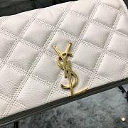 Kitlife Saint Laurent Becky Diamond Quilted Lambskin Chain Bag White 585031 22.5×14.5×5cm  - 3