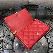 Kitlife Saint Laurent Becky Diamond Quilted Lambskin Chain Bag Red 585031 22.5×14.5×5cm  - 5