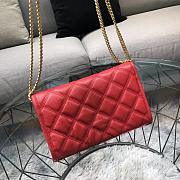 Kitlife Saint Laurent Becky Diamond Quilted Lambskin Chain Bag Red 585031 22.5×14.5×5cm  - 4