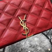 Kitlife Saint Laurent Becky Diamond Quilted Lambskin Chain Bag Red 585031 22.5×14.5×5cm  - 3
