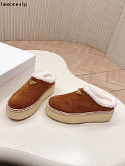 Kitlife Prada Suede Shearling Loafers Brown - 1