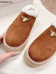 Kitlife Prada Suede Shearling Loafers Brown - 2