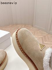 Kitlife Prada Suede Shearling Loafers Beige - 2