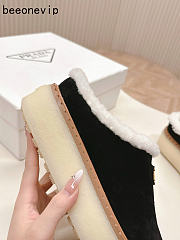 Kitlife Prada Suede Shearling Loafers Black - 4