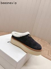 Kitlife Prada Suede Shearling Loafers Grey - 5