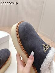 Kitlife Prada Suede Shearling Loafers Grey - 4