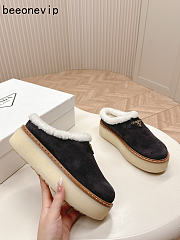 Kitlife Prada Suede Shearling Loafers Grey - 2