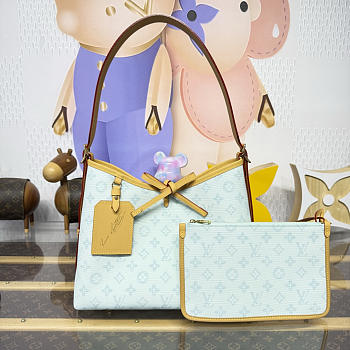 Kitlife Louis Vuitton CarryAll PM Bag Light Blue M27532 29.5x24x12cm 