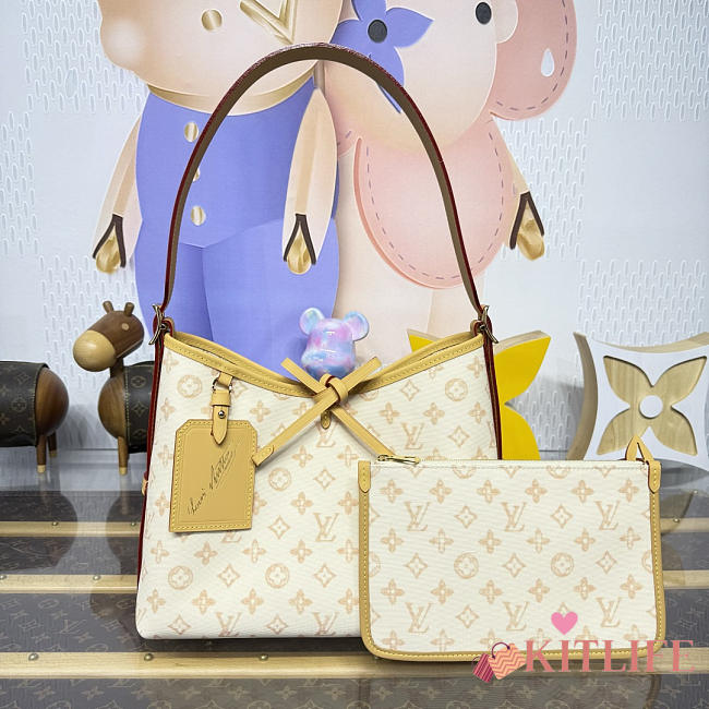 Kitlife Louis Vuitton CarryAll PM Bag Beige M27948 29.5x24x12cm - 1