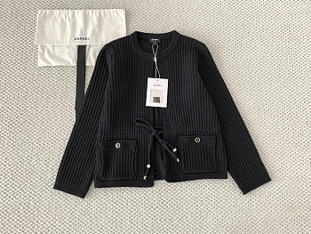 Kitlife Chanel 26C Drawstring Knit Black Cardigan with Double C Design