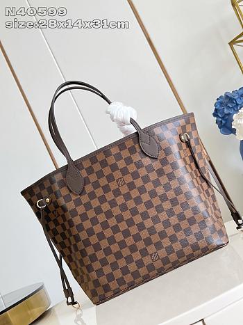 Kitlife Louis Vuitton Neverfull MM Damier Ebene Canvas Brown N40599 31x28x14cm