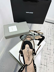 Kitlife Tom Ford Padlock Handcrafted High-Heeled Sandals Black - 2