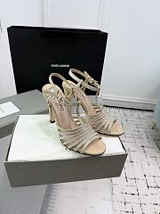 Kitlife Tom Ford Padlock Handcrafted High-Heeled Sandals Beige - 1
