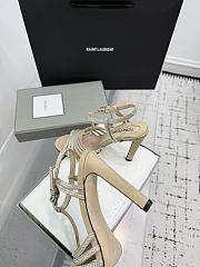 Kitlife Tom Ford Padlock Handcrafted High-Heeled Sandals Beige - 2