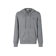 Kitlife Burberry Men Cashmere-Blend Zip-Up Slim Hoodie Grey - 1