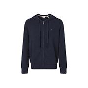 Kitlife Burberry Men Cashmere-Blend Zip-Up Slim Hoodie Dark Blue - 1