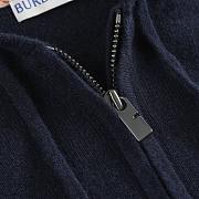 Kitlife Burberry Men Cashmere-Blend Zip-Up Slim Hoodie Dark Blue - 2