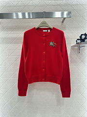 Kitlife Burberry Wool Cashmere Cardigan Red - 1