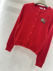 Kitlife Burberry Wool Cashmere Cardigan Red - 3