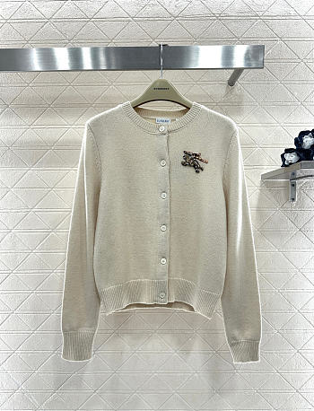 Kitlife Burberry Wool Cashmere Cardigan Off-White