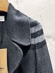 Kitlife Burberry Check Ripple Double-Sided Cashmere Coat Grey - 5
