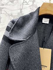 Kitlife Burberry Check Ripple Double-Sided Cashmere Coat Grey - 4
