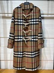 Kitlife Burberry Checked Horn Button Long Cashmere Wool Coat  - 1
