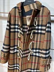 Kitlife Burberry Checked Horn Button Long Cashmere Wool Coat  - 6