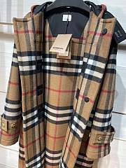 Kitlife Burberry Checked Horn Button Long Cashmere Wool Coat  - 5