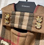 Kitlife Burberry Checked Horn Button Long Cashmere Wool Coat  - 3