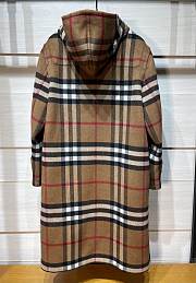 Kitlife Burberry Checked Horn Button Long Cashmere Wool Coat  - 2