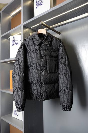 Kitlife Dior Oblique Down Jacket Black Technical Jacquard 
