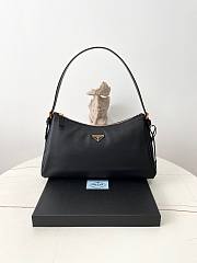 Kitlife Prada Aimée Large Black Leather Shoulder Bag 1BC228 39×23×12cm - 1