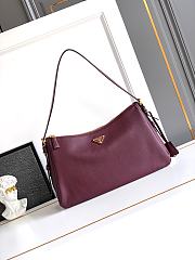 Kitlife Prada Aimée Large Burgundy Leather Shoulder Bag 1BC228 39×23×12cm  - 1