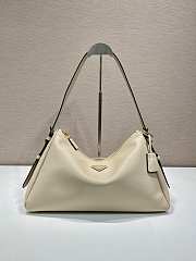 Kitlife Prada Aimée Large Ivory Beige Leather Shoulder Bag 1BC228 39×23×12cm - 1