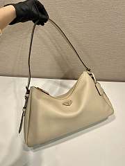Kitlife Prada Aimée Large Ivory Beige Leather Shoulder Bag 1BC228 39×23×12cm - 6
